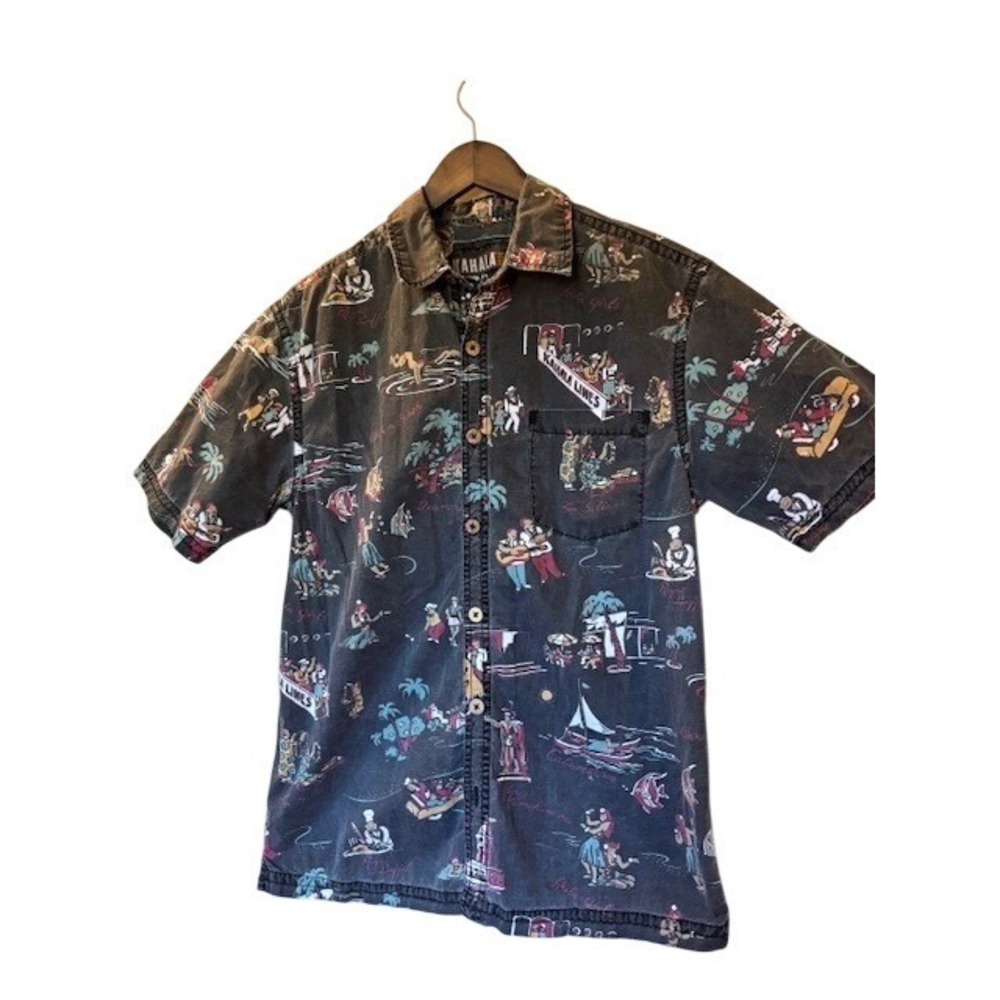 Kahala 1936 Men's Small Cotton Tropical Print Hawaiian Shirt Waikiki Beach